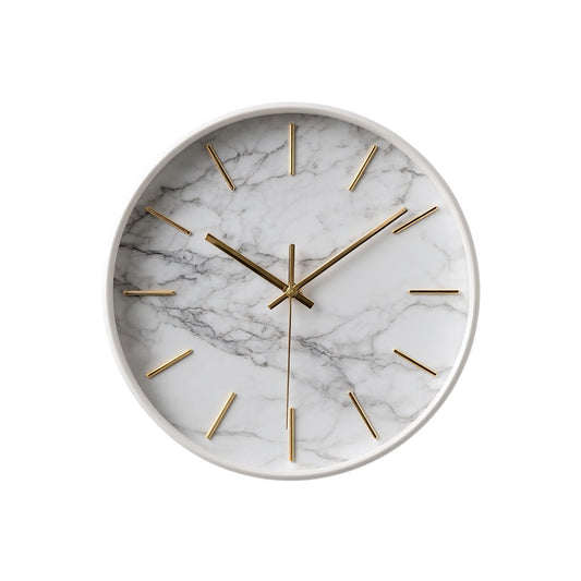 Lucon Decorative Marble Pattern Wall Clock - No Numbers Design - Silent Quartz Movement - Elegant Modern Home Decor for Entryway & Dining Room
