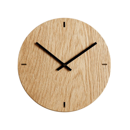 Lucon 12-inch Wooden Wall Clock - Silent Non-Ticking Minimalist Design - No Numbers - Battery Operated Decorative Clock for Living Room & Office
